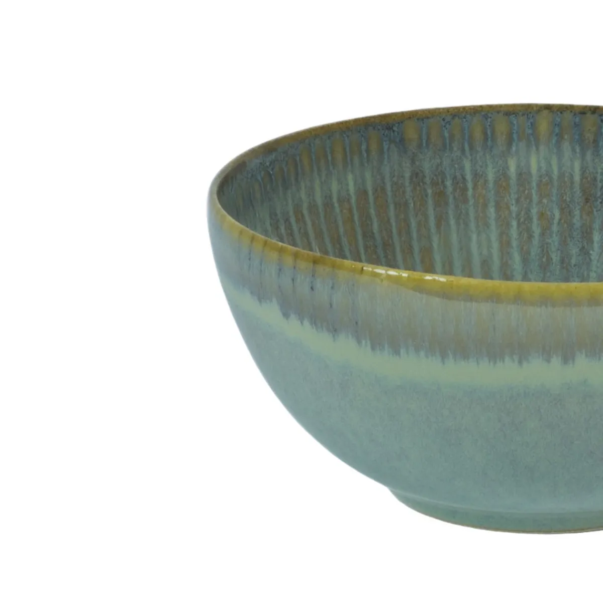 Bowl rond bleu vert grès émaillé Ø 14 cm Lotus - ACCOLADE Discount