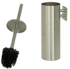 Brosse wc rond argent inox - PROBBAX Outlet