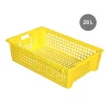 Caisse ajourée emboîtable empilable Sans couvercle jaune plastique 60x38x15,5 cm 28 L fond ajouré parois ajourées - GILAC Hot
