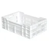 Caisse ajourée fond plein Sans couvercle blanc plastique 60x40x20 cm 40 L fond plein parois ajourées - GILAC Online