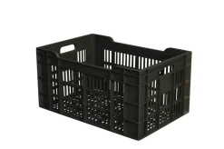 Caisse ajourée Sans couvercle gris plastique 60x40x30 cm 60 L fond ajouré parois ajourées - GILAC New