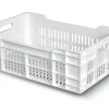 GILAC Caisse ajourée Sans couvercle blanc plastique 60x40x20 cm 40 L fond ajouré parois ajourées New