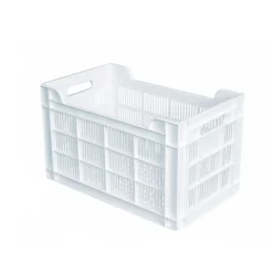 GILAC Caisse ajourée Sans couvercle blanc plastique 50x30x30 cm 32 L fond ajouré parois ajourées