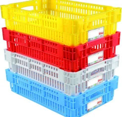 GILAC Caisse ajourée Sans couvercle blanc plastique 60x40x14,6 cm 27 L fond ajouré parois ajourées Hot