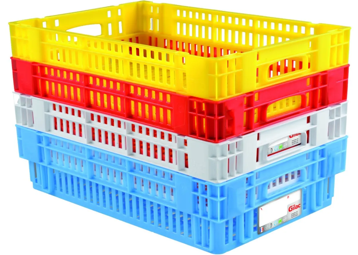 GILAC Caisse ajourée Sans couvercle blanc plastique 60x40x14,6 cm 27 L fond ajouré parois ajourées Hot