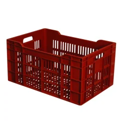 Caisse ajourée Sans couvercle bordeaux plastique 60x40x30 cm 60 L fond ajouré parois ajourées - GILAC Hot