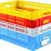 Caisse ajourée Sans couvercle rouge plastique 60x40x14,6 cm 27 L fond ajouré parois ajourées - GILAC Sale