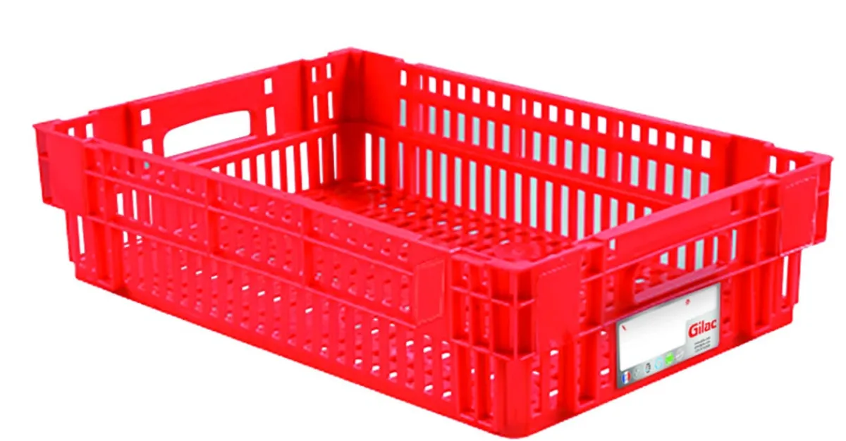 Caisse ajourée Sans couvercle rouge plastique 60x40x14,6 cm 27 L fond ajouré parois ajourées - GILAC Sale