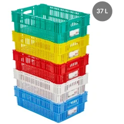 GILAC Caisse de liaison froide Sans couvercle rouge plastique 60x40x19,7 cm 37 L fond ajouré parois ajourées Discount