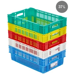 GILAC Caisse de liaison froide Sans couvercle jaune plastique 60x40x19,7 cm 37 L fond ajouré parois ajourées Discount