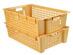 Caisse plastique beige 60x38x15,5 cm 28 L Sans couvercle - GILAC Outlet