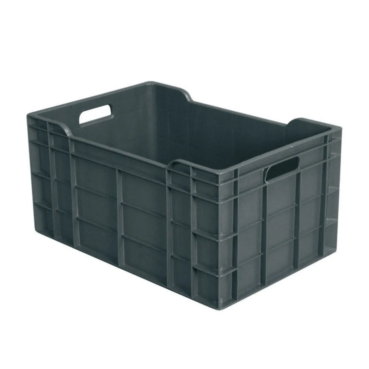 GILAC Caisse pleine Sans couvercle gris plastique 60x40x30 cm 60 L fond plein parois ajourées