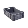 Caisse pleine Sans couvercle gris plastique 60x40x20 cm 40 L fond plein parois ajourées - GILAC Online