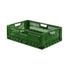GILAC Caisse pliable Sans couvercle vert plastique 60x40x19 cm 36 L fond ajouré parois ajourées Best