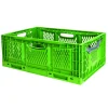GILAC Caisse pliable vert plastique 60x40x23 cm 45 L fond ajouré parois ajourées Clearance