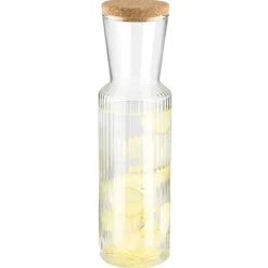 Carafe avec bouchon liège verre Ø 8 cm 27 cm 90 cl Valo - APS New