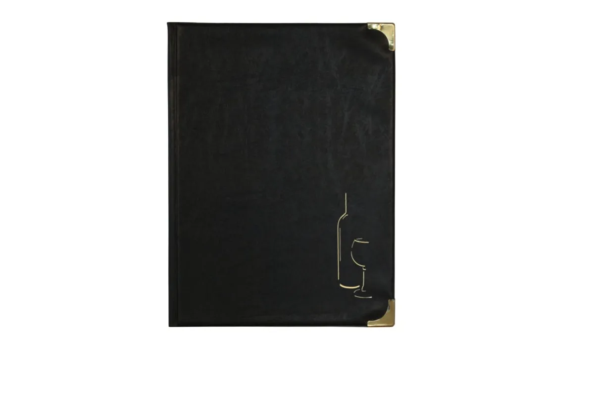 SECURIT Carte des vins rectangulaire noir 10 vues ajoutables Basic Online