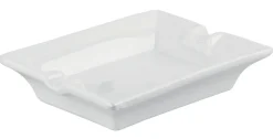 Cendrier rectangulaire blanc porcelaine 12,8x9,6x2,5 cm - PRO.MUNDI Outlet