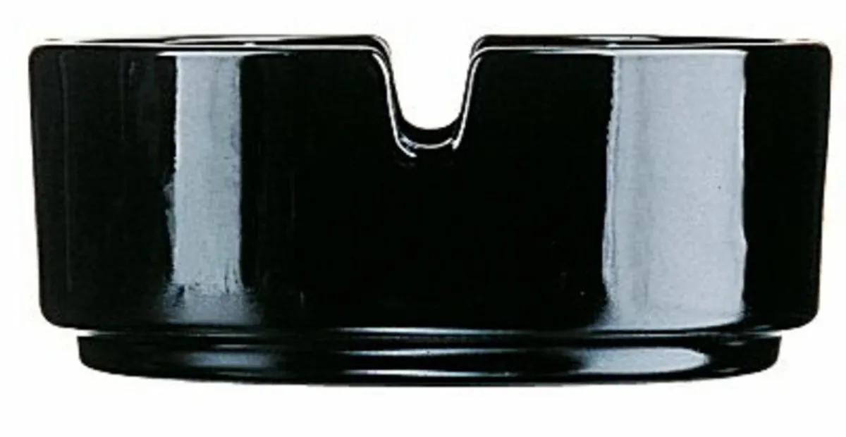 ARCOROC Cendrier rond noir verre trempé Ø 8,5 cm 3,5 cm Sale
