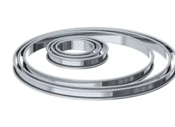 Cercle perforé bord roulé inox Sans revêtement Ø 8 cm 2 cm - DE BUYER Discount