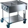Chariot bain-marie 2 cuves GN 1/1 inox 93,6x71,4x93,3 cm 1,4 kW 230v - B.PRO Clearance