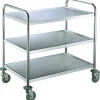 PRO.COOKER Chariot de service inox 3 niveaux 85,5x53,5x92,5 cm 120 kg Discount