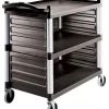 Chariot de service plastique noir 3 niveaux 101,5x54x95 cm 180 kg - CAMBRO Hot