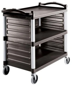 Chariot de service plastique noir 3 niveaux 101,5x54x95 cm 180 kg - CAMBRO Hot