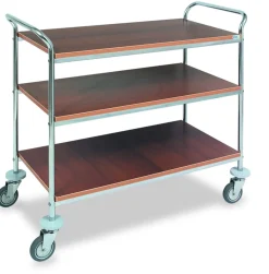 Chariot de service 3 plateaux brun bois - ROCAM Best