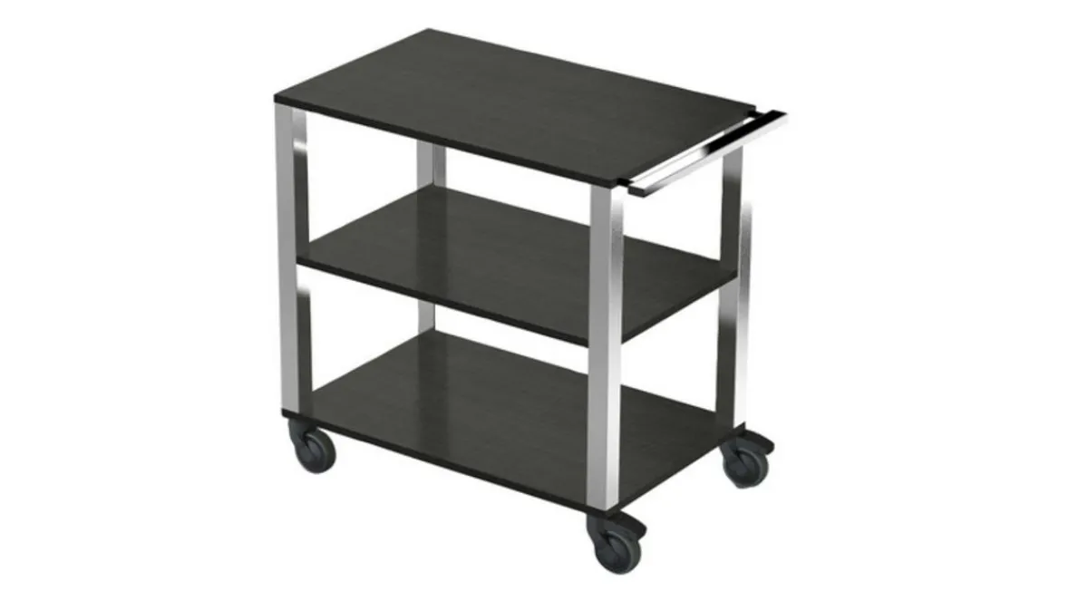 Chariot de service 3 plateaux noir bois 3 niveaux - PINTINOX Clearance