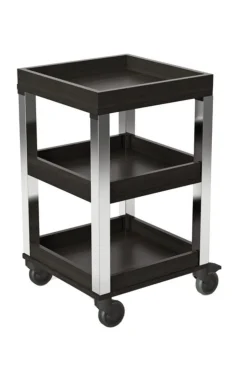 PINTINOX Chariot de service 3 plateaux noir bois Outlet