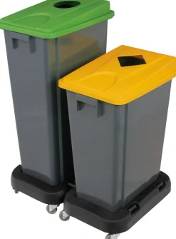 Chariot de tri sélectif plastique noir - PROBBAX