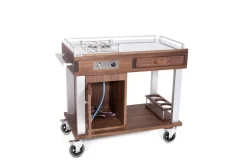 ZEPE Chariot à flamber marron bois Outlet