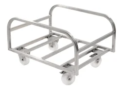Chariot pour bac de stockage 220L inox 82,5x51x62,5 cm 240 kg plate_length 51 m inox - GILAC Discount