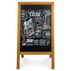 SECURIT Chevalet de trottoir TECK 125x69x68,5 cm Woody Outlet