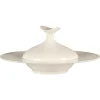Cloche pour assiette creuse gourmet rond blanc porcelaine bone china Ø 14 cm Bravura - RAK Discount
