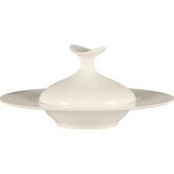 Cloche pour assiette creuse gourmet rond blanc porcelaine bone china Ø 14 cm Bravura - RAK Discount