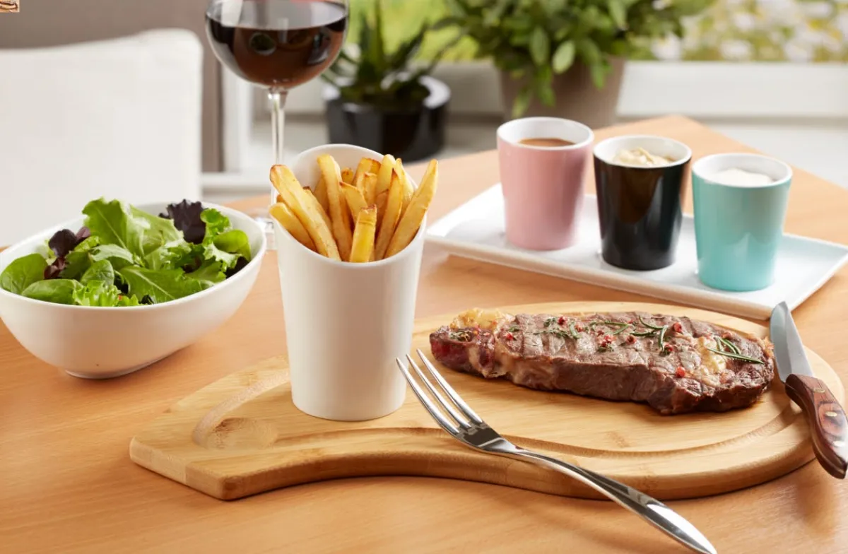 PRO.MUNDI Cône à frites rond blanc porcelaine Ø 8 cm Best