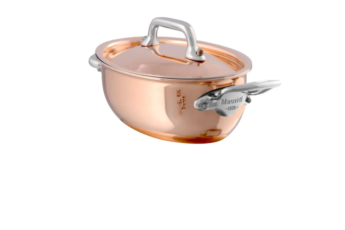 MAUVIEL Cocotte avec couvercle cuivre inox Sans revêtement Avec couvercle Ø 12 cm 12 cm x 4,5 cm 0,3 L M'minis