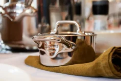Cocotte avec couvercle cuivre inox Sans revêtement Avec couvercle Ø 9 cm 4,5 cm 0,3 L M'minis - MAUVIEL