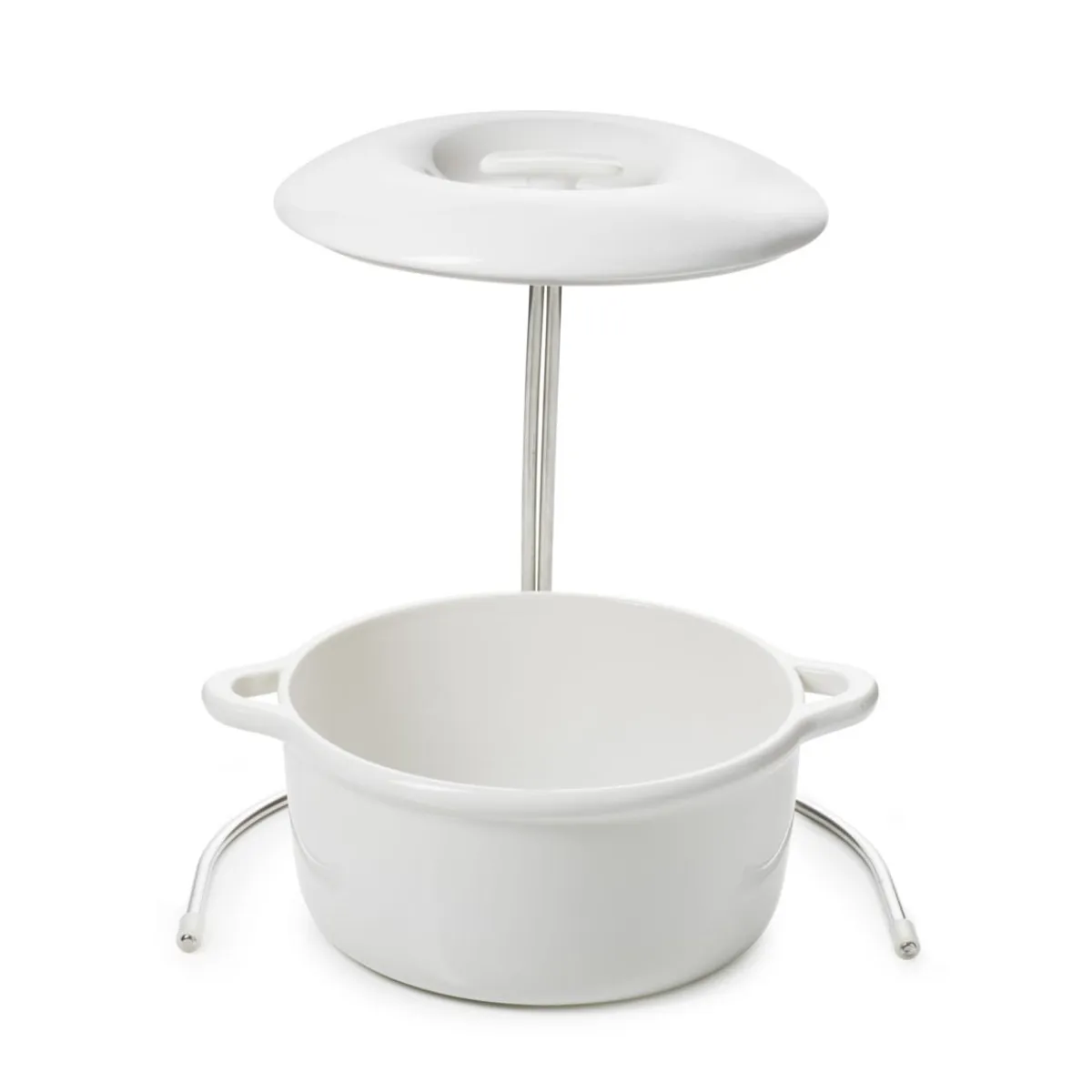 Cocotte avec couvercle pour induction rond Blanc albâtre porcelaine culinaire Ø 26 cm Bombance - REVOL Online