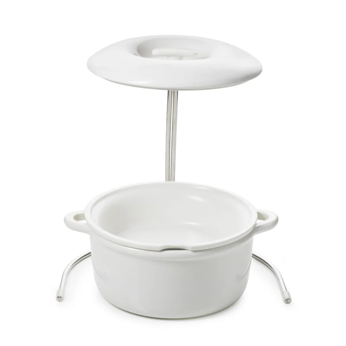 Cocotte avec couvercle pour induction rond Blanc albâtre porcelaine culinaire Ø 26 cm Bombance - REVOL Online