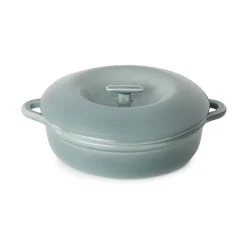 REVOL Cocotte avec couvercle pour induction rond Gris nuage porcelaine culinaire Ø 31 cm Bombance Clearance