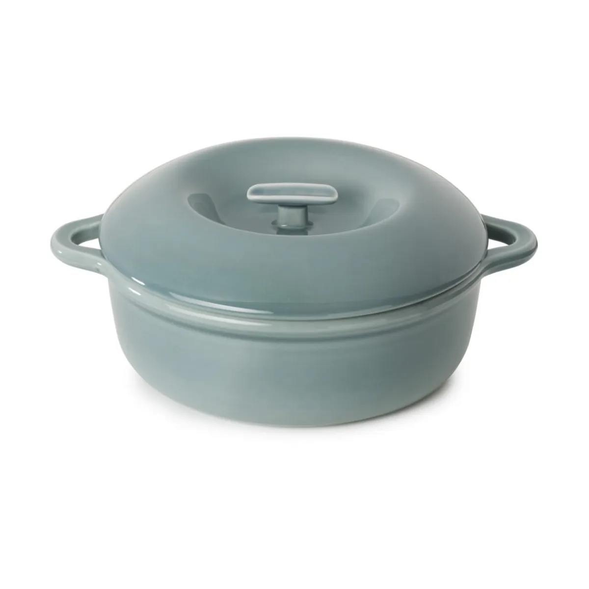 REVOL Cocotte avec couvercle pour induction rond Gris nuage porcelaine culinaire Ø 29 cm Bombance Discount