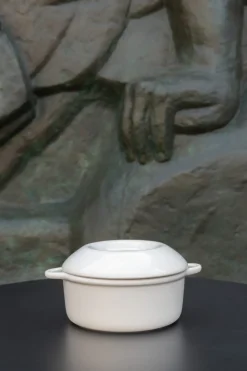 REVOL Cocotte avec couvercle pour induction rond Blanc albâtre porcelaine culinaire Ø 29 cm Bombance Clearance