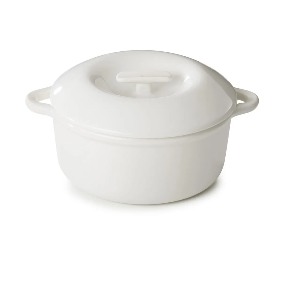 REVOL Cocotte avec couvercle rond Blanc albâtre porcelaine culinaire Ø 22 cm Bombance Hot
