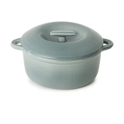 Cocotte avec couvercle rond Gris nuage porcelaine culinaire Ø 22 cm Bombance - REVOL Outlet