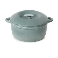 Cocotte avec couvercle rond Gris nuage porcelaine culinaire Ø 26 cm Bombance - REVOL Discount