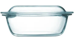 Cocotte avec couvercle rond transparent verre borosilicate Ø 21 cm - Aucune Best