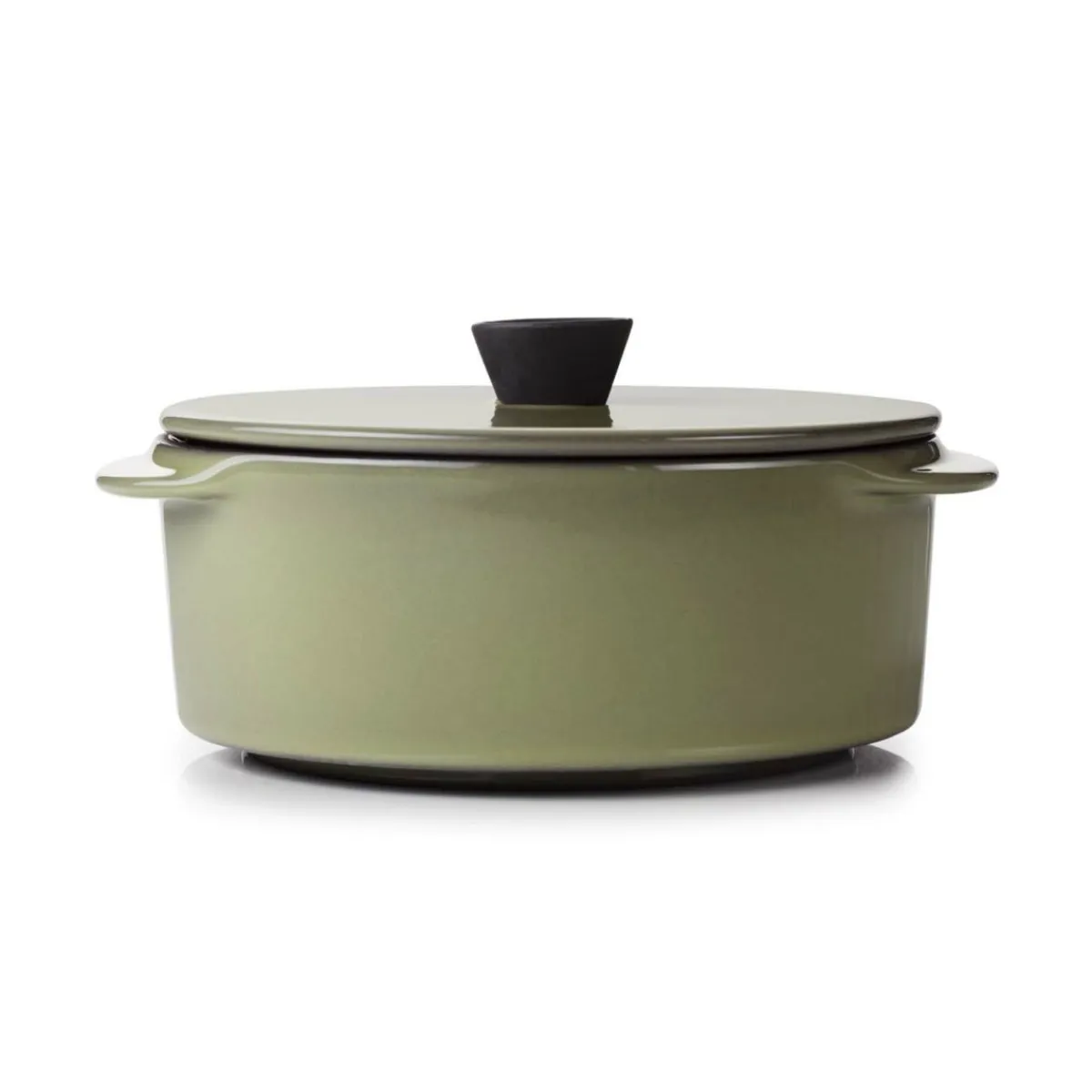 Cocotte avec couvercle rond vert porcelaine culinaire Ø 12 cm Caractère - REVOL Sale